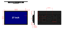 Monitor LED OEM de 27 pulgadas con pantalla táctil de montaje en pared PCAP plana AC 100-240V