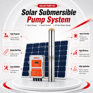 Pompe à eau solaire submersible Ginkai 1.5HP pour l'agriculture – Pompe à eau solaire immergée Ginkai - Product Image 1