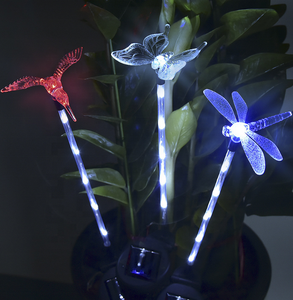 Светодиодная фигурка на колышке, ландшафтное освещение, меняющее цвет, светодиодная Солнечная гирлянда с Колибри, бабочкой, стрекозой, светящаяся палочка - Product Image 4