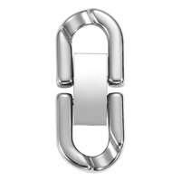 Acier inoxydable Double U Forme Épaisse Chaîne Cubaine Connecter Fermeture U Bijoux Hommes Bracelet Fermoir