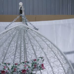 Balançoire suspendue en forme d'oeuf, moderne et écologique, mobilier de cour imperméable, hamac de patio en rotin et osier fabriqué en métal - Product Image 6