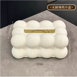 Marshmallow Tissue Box White Black Free Standing Multipurpose Tabletop Decoration For Living Room Dining Table - Product Image 4
