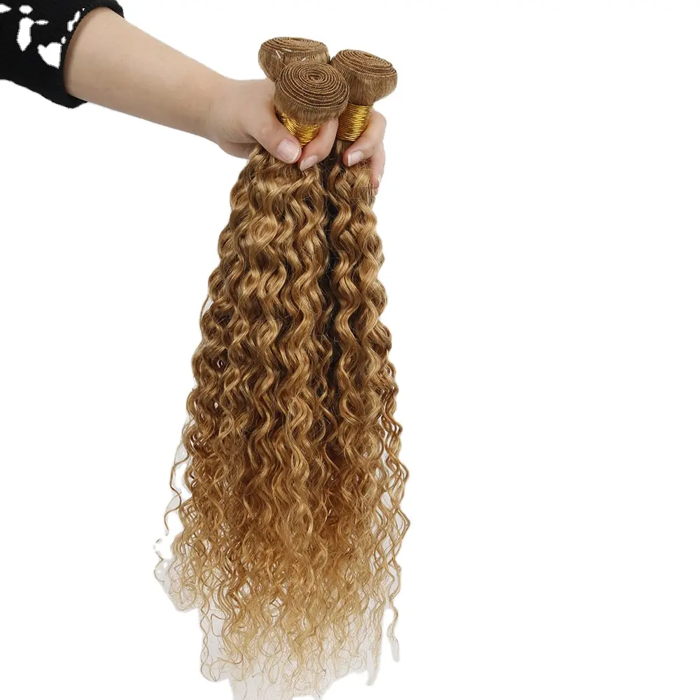 Blonde Kinky Curly Virgin Hair weave, Honey Blonde Mongolian Kinky Curly Hair, Kinky Curly Hair bundles Color 27