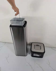 Nuovo Design commerciale in piedi pavimento in metallo cestino 15L-30L in acciaio inox posacenere pattumiera per uso esterno - Product Image 5