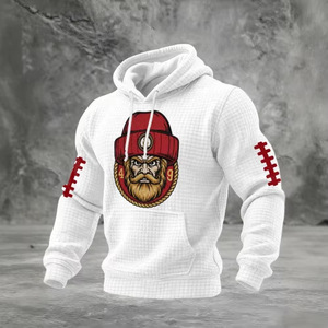Sweat-shirt à capuche pour homme en coton tricoté respirant avec poche et manches classiques - Product Image 1