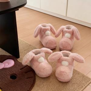 Bottes en peluche à oreilles de lapin XIXITIAO pour filles, bottes d'hiver chaudes antidérapantes, bottes de neige mignonnes en fourrure pour tout-petits, bottes de cheville pour l'extérieur - Product Image 4