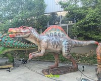 Modèle de dinosaure animatronique réaliste grandeur nature Spinosaurus personnalisé, construction en métal et silicone pour une utilisation dans les écoles et les parcs de trampoline