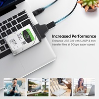 Cable USB 3.0 a SATA G-karve con Núcleo de Cobre y Revestimiento de PVC de 7+15cm para Disco Duro de Portátil y Dispositivos Electrónicos