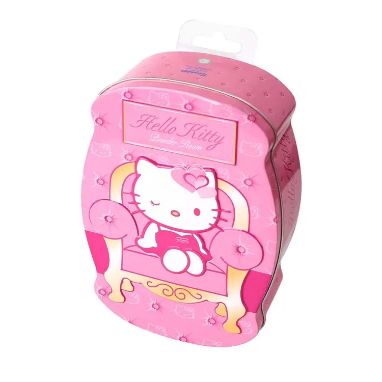 Precio de fábrica de diseño personalizado Galleta de Chocolate regalo envases de Metal, caja de la lata para diseño de Hello kitty