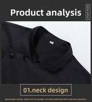 Uniformes de cuisine respirants en maille à manches longues avec logo personnalisé pour hommes et femmes, tenues à manches courtes pour l'hôtellerie, la restauration, les restaurants et les bars