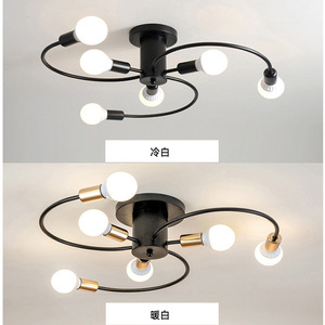 โคมไฟเพดานเหล็กดัดสไตล์โมเดิร์น หกหัว ไฟ LED สำหรับห้องนอน ห้องนั่งเล่น ห้องทำงาน ทางเดิน ติดตั้งบนพื้นผิว - Product Image 1