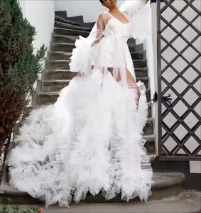 Vestaglia da <span class=keywords><strong>notte</strong></span> in Tulle trasparente da sposa premaman <span class=keywords><strong>camicia</strong></span> da <span class=keywords><strong>notte</strong></span> con maniche a sbuffo per fotografia set fotografico per la gravidanza - Product Image 3