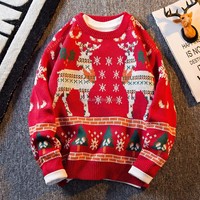 Pull en coton tricoté de haute qualité, décontracté et élégant, à col rond, grande taille, pour homme, vente en gros