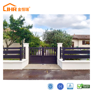 Exterior Aluminum Alloy <strong>14ft</strong> Driveway <strong>Gates</strong> with Remote Control Eco-friendly Weather Resistant Includes 3D Modeling Service - Product Image 4