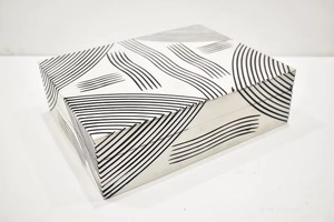 Best Quality Handcrafted Black White Abstract Line Storage <b>Box</b> <b>with</b> <b>Lid</b> Stylish Home <b>Decor</b> Storage Solution Available For Sale - Product Image 2