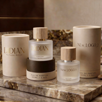 Flacons de parfum en verre givré de luxe vides avec atomiseur, 100ml, 50ml, 30ml, col serti, avec couvercle en bois et boîte