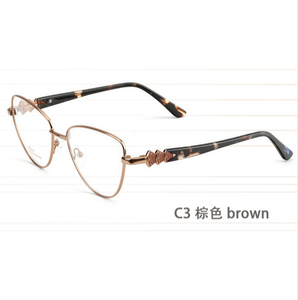 新しいフラットミラー金属フレームメガネクロスボーダー猫目ファッションメガネフレーム - Product Image 4