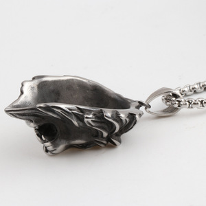 Collar de Moda para Hombre con Colgante de Cabeza de León en Acero Inoxidable, Diseño Animal, para Uso Diario, Regalo, Joyería - Product Image 3