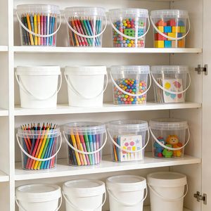 Seau hermétique de qualité alimentaire, rond, en plastique transparent, avec couvercle, pour noix, yaourt, bonbons, confiture - Product Image 2