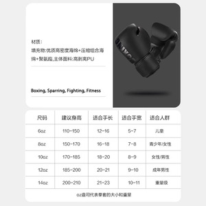 Migliori Guantoni da Boxe Muay <span class=keywords><strong>Thai</strong></span> per Allenamento 6oz 8oz 10oz 12oz Resistenti e Ammortizzanti - Product Image 5
