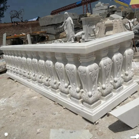 Colonne d'escalier romaine carrée française décorative BLVE, designs de balustrades, balustrade de balcon en marbre blanc