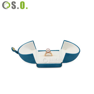 Caja de Joyería de Piel Sintética de Doble Puerta Blanca de Lujo al por Mayor para Pulseras, Pendientes, Collares, Anillos - Product Image 4