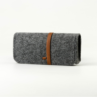 Étui à lunettes en feutre fin personnalisé avec logo, pochette pour lunettes de soleil femme