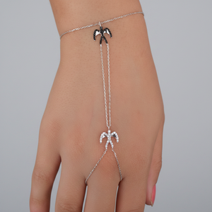 Oro rosa P. Guante de mano de Plata de Ley 925K, anillo de cadena de esclavo Sahmeran, pulsera de diseño artístico de zirconia Han - Product Image 2