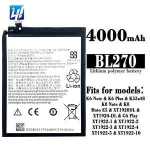 Batterie polymère Li-ion rechargeable pour smartphone <span class=keywords><strong>BL270</strong></span> pour Motorola G6 Play XT1922 4000mAh 3.85V - Product Image 6