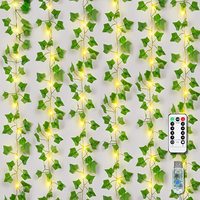 Guirlande solaire de feuilles d'érable et de lierre pour la maison, chambre à coucher, mur, lierre artificiel, guirlande lumineuse LED pour décoration suspendue