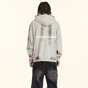 High Quality 100% Cotton Unlined Hoodie Spring Thick Warm Waterproof Windproof <b>Pullover</b> Oversized Hooded Sweatshirt - Product Image 2