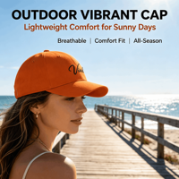 Gorra de Béisbol de Algodón Suave con Bordado Cursivo Naranja Brillante Personalizado de Perfil Bajo para Uso Casual en la Calle y al Aire Libre