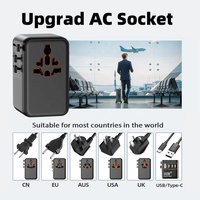 Worldplug GaN 140W Chargeur rapide international universel, adaptateur de voyage mondial avec 3 ports Type C et 1 port USB