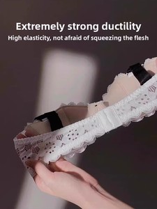 Set intimo Sexy in pizzo trasparente da donna <span class=keywords><strong>reggiseno</strong></span> Push-up Anti-Sagging regolabile sottile con livello di controllo deciso per il grande petto - Product Image 4