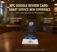 Carte de visite NFC en acrylique de 12 cm, étanche, 13,56 MHz, pour usage hôtelier et commercial – Étiquette personnalisable, étanche, en lecture et écriture, pour avis clients