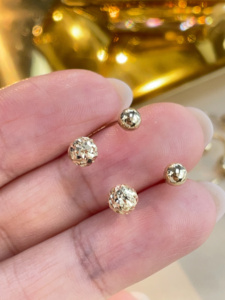 Pendientes de Oro Puro Au750 18K Xinfly, Joyería Fina Elegante para Damas, Uso Diario - Product Image 3