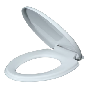 High Grade Plastic White Toilet Seat with Adjustable Mounting <b>Bolts</b> and Ergonomic Design for Most Standard Round Toilets - Product Image 1