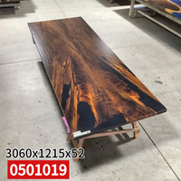 Plateau de table en résine époxy opaque noir mat de noyer sud-américain de grande taille et de haute qualité pour la maison, le salon ou le bureau
