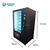 Distributeur automatique intelligent à écran tactile RaiseFun pour boissons et en-cas, avec bouton de changement de température, pour articles de vente au détail