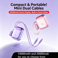 Nouvelle mini batterie externe électronique 20000 mAh, mince et portable, avec câble USB-C, Powerbanks 20000 mAh