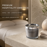 Bougie parfumée WELLNESS en verre à fond épais, bord argenté électroplaqué, cire de soja personnalisée, marque privée OEM ODM Vente en gros