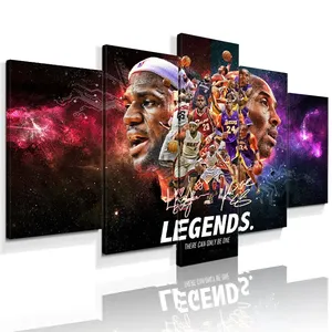 Impresión en Lienzo, Arte de Pared para Sala de Estar, 5 Piezas, Pintura de Superestrella de Baloncesto de la <span class=keywords><strong>NBA</strong></span>, Póster, Impresiones de Arte de Pared - Product Image 3