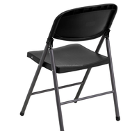 Chaise pliante moderne en plastique, capacité 330 lb, avec structure anthracite, noir/blanc, pour repas en plein air, parcs, cours, événements de mariage