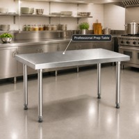 Tables en acier inoxydable 304/201, parfaites pour toutes sortes d'utilisations, comme les barbecues en plein air, les étagères de garage, etc.