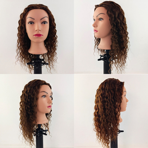 Cabeza <span class=keywords><strong>de</strong></span> Maniquí Profesional para Entrenamiento <span class=keywords><strong>de</strong></span> Peinado, Cabello Largo y Rizado, 100% Cabello Humano Real, para Estilismo <span class=keywords><strong>de</strong></span> Salón - Product Image 5