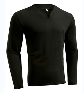 Nuova vendita calda autunno collo a V Fitness grandi dimensioni tratto comodo manica lunga sport t-shirt <span class=keywords><strong>abbigliamento</strong></span> <span class=keywords><strong>uomo</strong></span> moda - Product Image 2