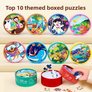 Coffret de 100 puzzles éducatifs Letop pour enfants et tout-petits de 0 à 7 ans, Montessori, développement de la pensée logique, en carton - Product Image 2