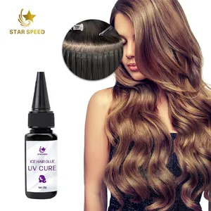 Cola UV LED para cabelo cola de secagem rápida para cabelo humano cola UV para luz