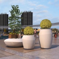 Vases hauts et grands modernes en fibre de verre écologiques avec revêtement époxy, vase de sol, support de pilier, fleurs artificielles, mariage, maison, jardin