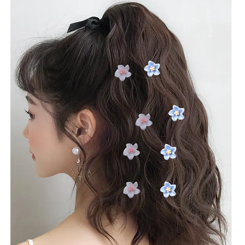 Accessoires de mode doux Pince à cheveux florale pour filles Mini Barrettes à cheveux à fleurs pour cheveux longs